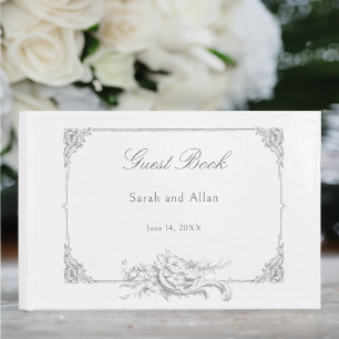 Elegant Frans Rococo Bloemen Lijst Gastenboek