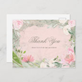 Elegant Frans Roze Floral Vrijgezellenfeest Hartel Briefkaart (Voorkant / Achterkant)