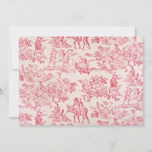 Elegant Frans Roze Toile De Jouy Pattern Notitiekaartje (Achterkant)