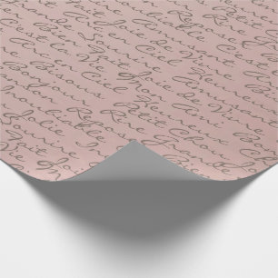 Elegant Frans Script Decoupage Wrapping Paper Cadeaupapier