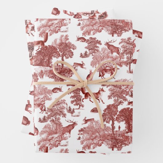 Elegant  Frans Toile Fox Hare County Inpakpapier Vel (In situ)