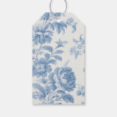 Elegant Frans toilet Blauwe Bloemen bruiloft Cadeaulabel (Achterkant)