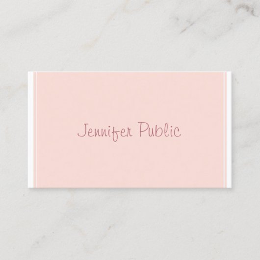 Elegant Freehand-script stijlvol design roze plaat Visitekaartje (Voorkant)