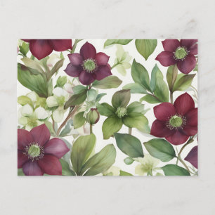 Elegant Freesia Bloemen Paarse Waterverf Briefkaart