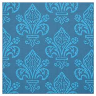 Elegant French Fleur de Lys Blauwgroen Green Blue Stof