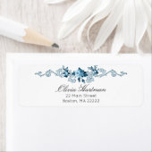 Elegant French Rococo Blue & White Floral Etiket (Insitu)