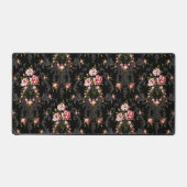 Elegant French Rococo Floral-Black Background Bureaumat (Voorkant)