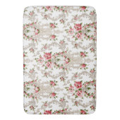 Elegant French Rococo Floral-White Background Badmat (Voorkant Verticaal)