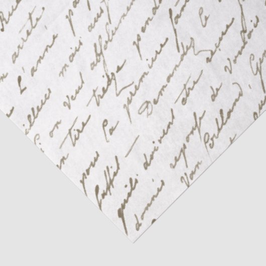 Elegant French Script Gold Tissuepapier (Detail)