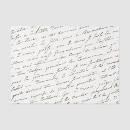 Elegant French Script Gold Tissuepapier (Voorkant)