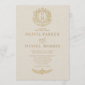 Elegant French Victorian Photo QR Code Wedding Kaart (Voorkant)