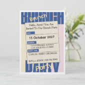 Elegant Friday Brunch Invitation – Modern Kaart (Staand voorkant)