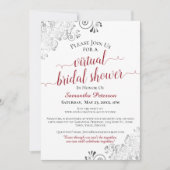 Elegant Frilly Red & White Virtual Vrijgezellenfee Kaart (Voorkant)