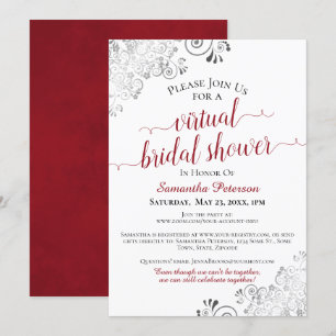 Elegant Frilly Red & White Virtual Vrijgezellenfee Kaart