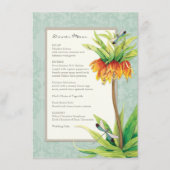 Elegant Fritillaria n Dragonfly Formal Dinner Menu (Voorkant)