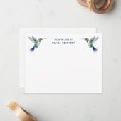 Elegant From the Desk of Personalized Hummingbird  Notitiekaartje (Voorkant / Achterkant in situ)
