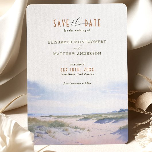 Elégant front de mer Enregistrer la carte de date 