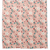 Elegant froral roze douchegordijn (Voorkant)