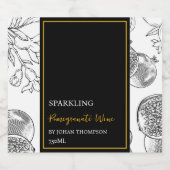 Elegant Fruit Mousserende Granaatappel Wijn Label Sparkling Wijnetiket (Enkel label)