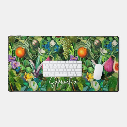 Élégant fruit tropical vert motif monogramme (Clavier et souris)