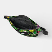 Elégant fruits tropicaux noir motif monogramme (Ouvrir)