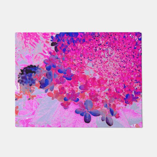 Elegant Fuchsia and Dark Blue Limited Hydrangea Deurmat (Voorkant)