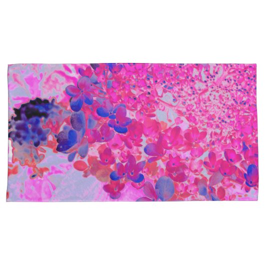 Elegant Fuchsia and Dark Blue Limited Hydrangea Kussensloop (Voorkant-Rechts)