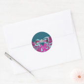 Elegant Fuchsia Hot Roze Blauwgroen Blauw Stickers (Envelop)