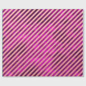 Elegant fuchsia kerstgestreepte feestdagen cadeaupapier (Vlak)