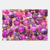 Elegant fuchsia Kerstsierans feestdagen Inpakpapier Vel (Voorkant)