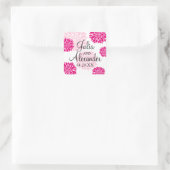 Elegant Fuchsia Pink Blush Floral Burst Wedding Vierkante Sticker (Tas)