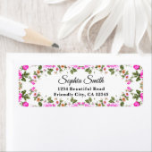 Elegant Fuchsia Pink Rose Flowers Etiket (Insitu)