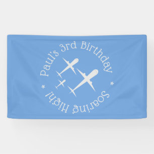 Elegant Fun Drie Vliegtuigen op Blauw, gepersonali Spandoek