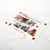 Elegant Fun Merry kerst Aangepaste foto Folie Feestdagenkaart (Gedraaid)