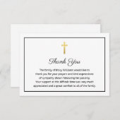 Elégant funérailles Merci religieux Croix (Devant / Derrière)