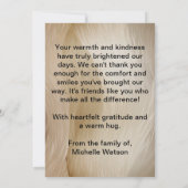 Elégant Funéraire Coeur Photo Or Merci (Dos)