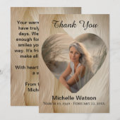 Elégant Funéraire Coeur Photo Or Merci (Devant / Derrière)