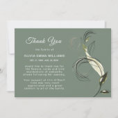 Elégant Funéraire Verdure Or Carte de remerciement (Devant)