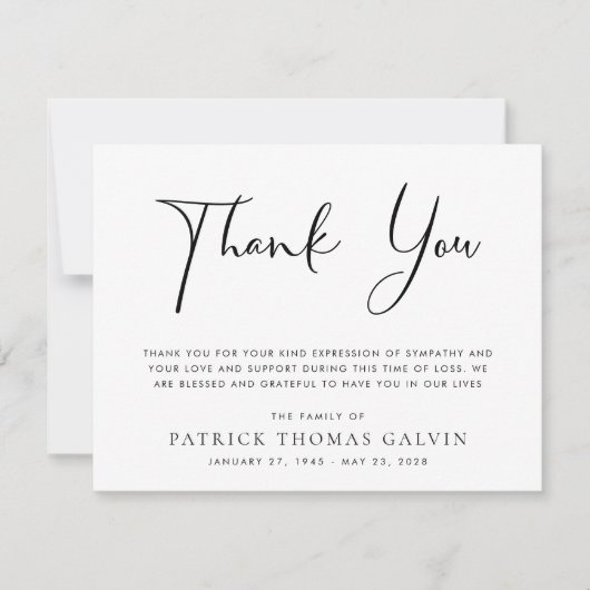 Elegant Funeral Bedankt (Voorkant)