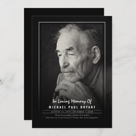 Elegant Funeral Ceremony Programs with Photo Programma (Voorkant / Achterkant)