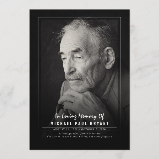 Elegant Funeral Ceremony Programs with Photo Programma (Voorkant)