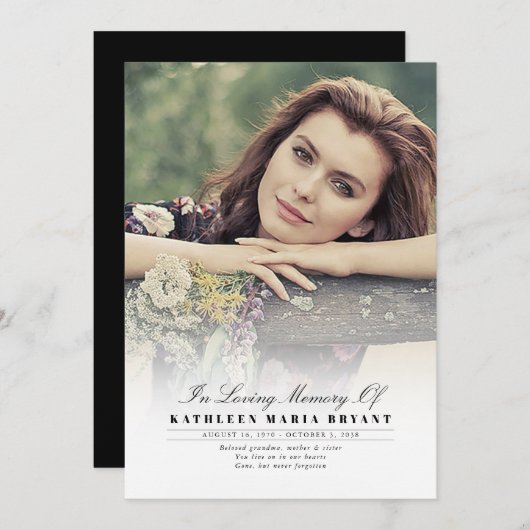Elegant Funeral Ceremony Programs with Photo Programma (Voorkant / Achterkant)