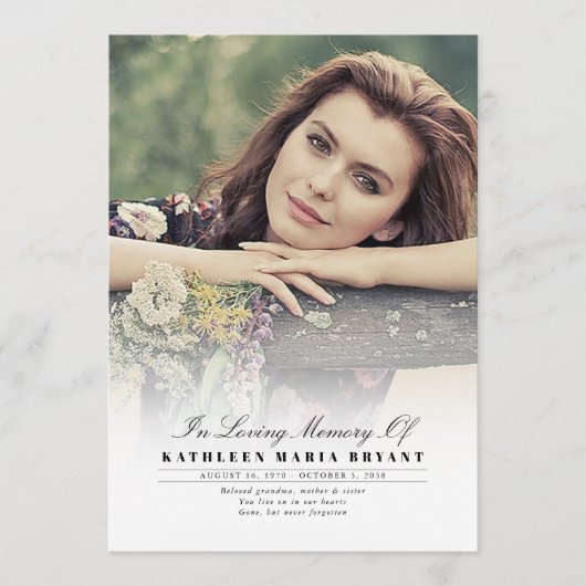 Elegant Funeral Ceremony Programs with Photo Programma (Voorkant)
