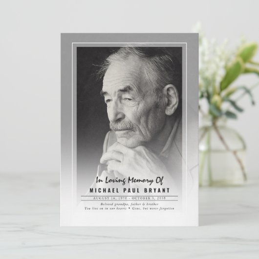 Elegant Funeral Ceremony Programs with Photo Programma (Staand voorkant)