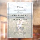 Elegant Funeral | Foto van Chic Memorial Service Raamsticker (Vel 2)