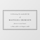 Elegant Funeral | Klassieke viering van leven Raamsticker (Vel)