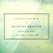 Elegant Funeral | Klassieke viering van leven Raamsticker (Vel 3)