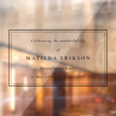 Elegant Funeral | Klassieke viering van leven Raamsticker (Vel 2)