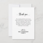 Elegant Funeral Memorial Bedankkaart (Achterkant)