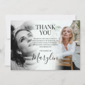 Elegant Funeral Memorial before & After Photo Bedankkaart (Voorkant)